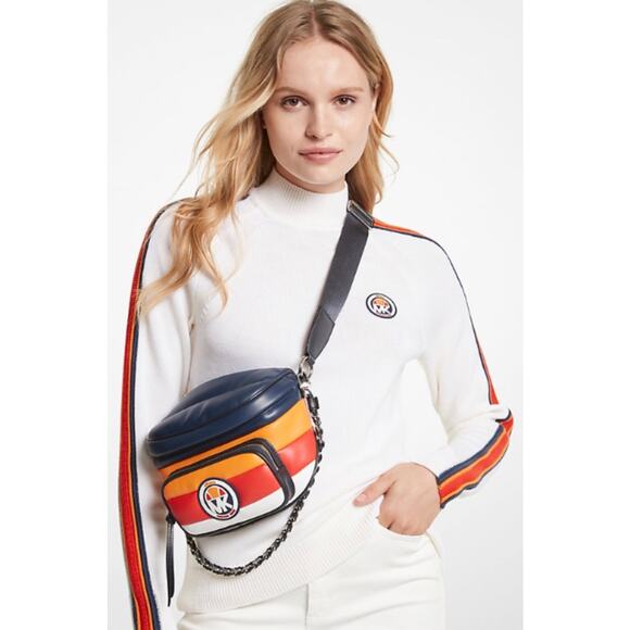 NWOT Michael Kors x Ellesse Slater Medium Color-Blocked Quilted Messenger Bag